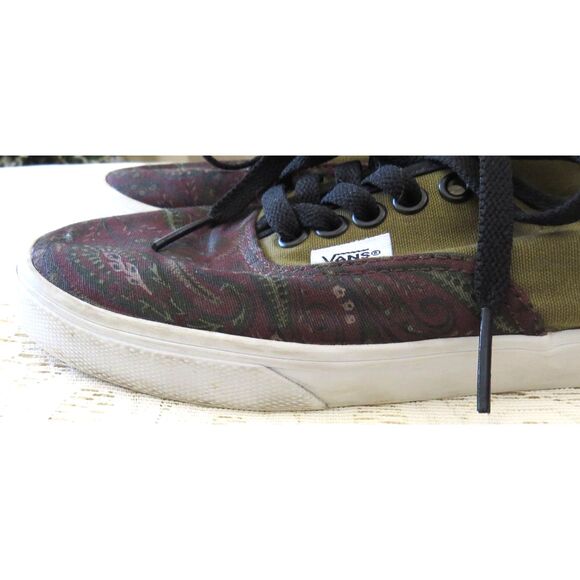 Vans Authentic Women's Custom Design Olive/Paisley  7.5 EUC - Picture 11 of 11